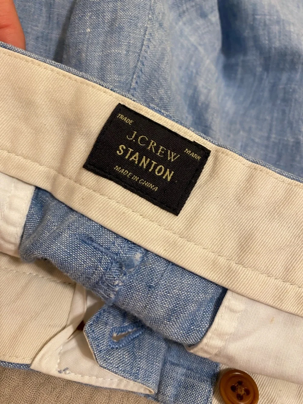 J. Crew Stanton Light Blue Men's Linen Shorts. Size 32